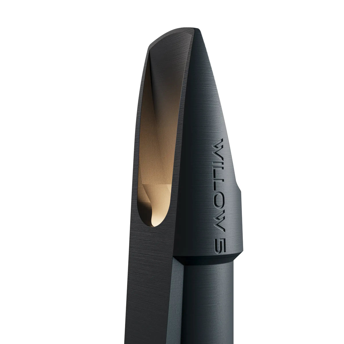 Nahaufnahme des Willow-Inlays am Ranger Mundstück für Altsaxophon